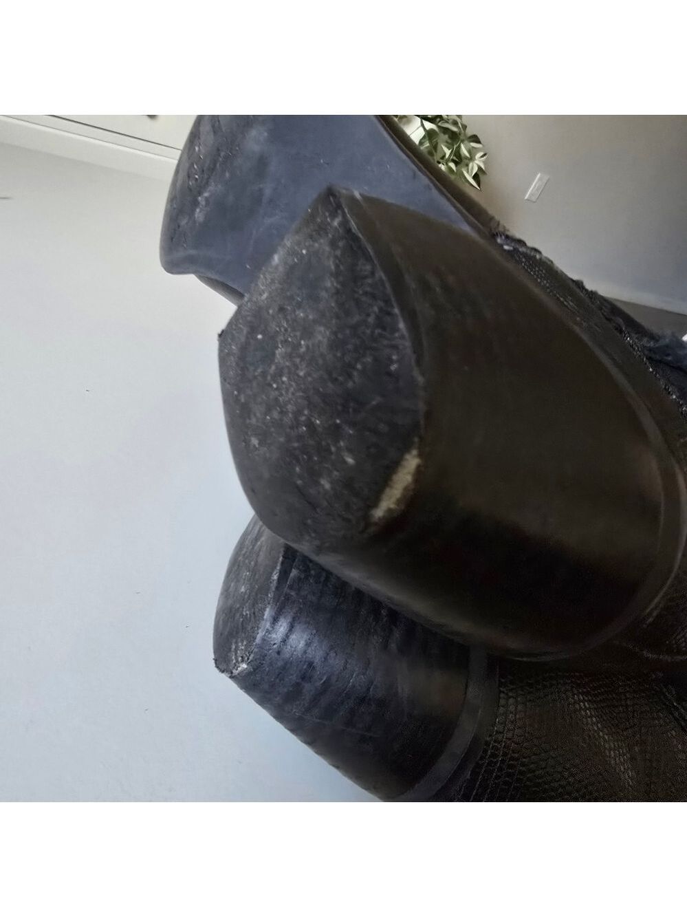 Vintage A Duke Black Leather & Suede Knee-High Boots - Picture 14 of 15